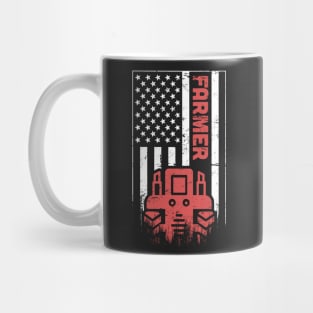 Farmer | Tractor & American Flag Mug